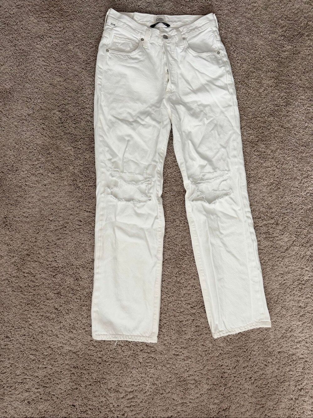 Citizens of Humanity Premium Vintage White Denim Jeans Button Fly Size 26